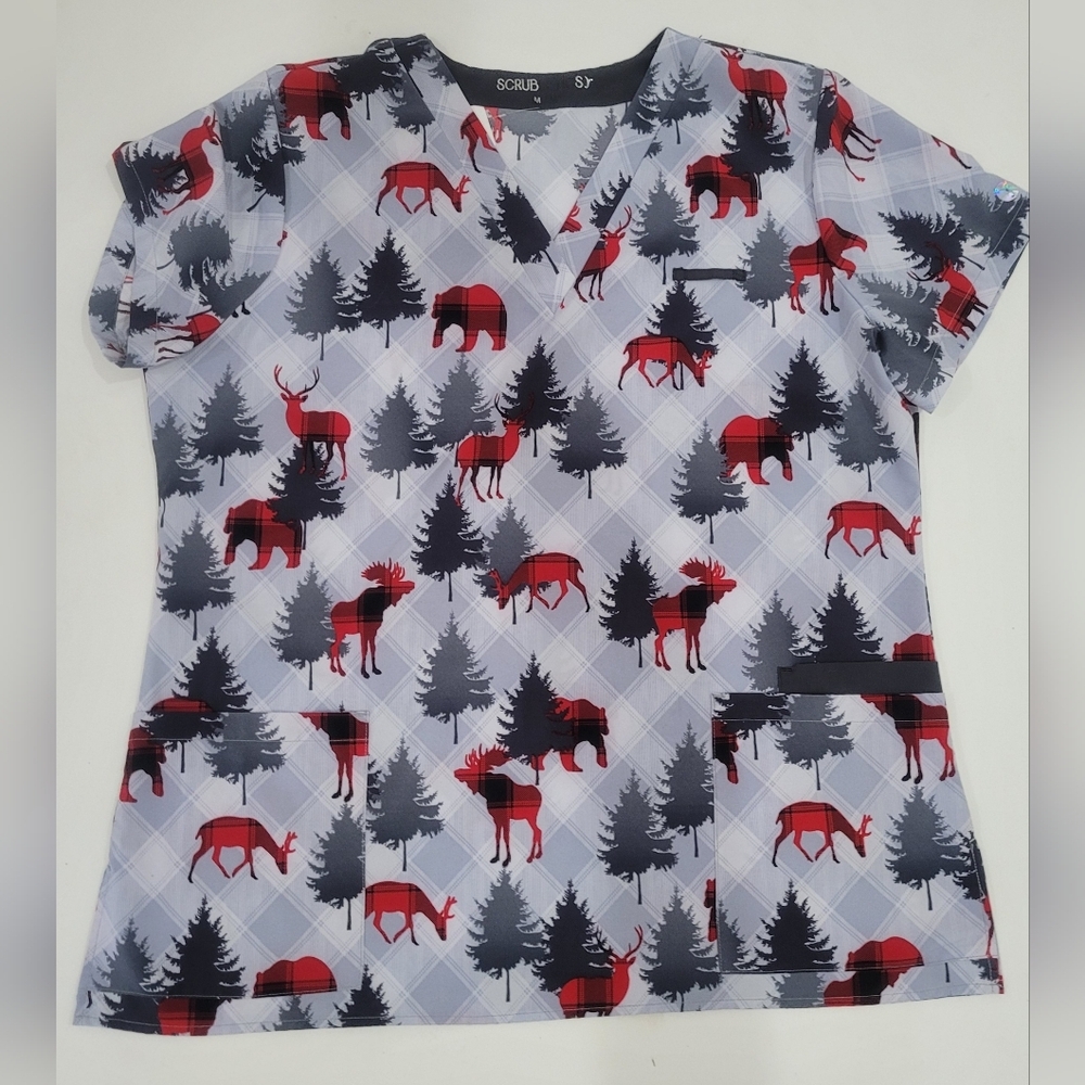 Scrubleticsy - Christmas themed & Flowers- Size M